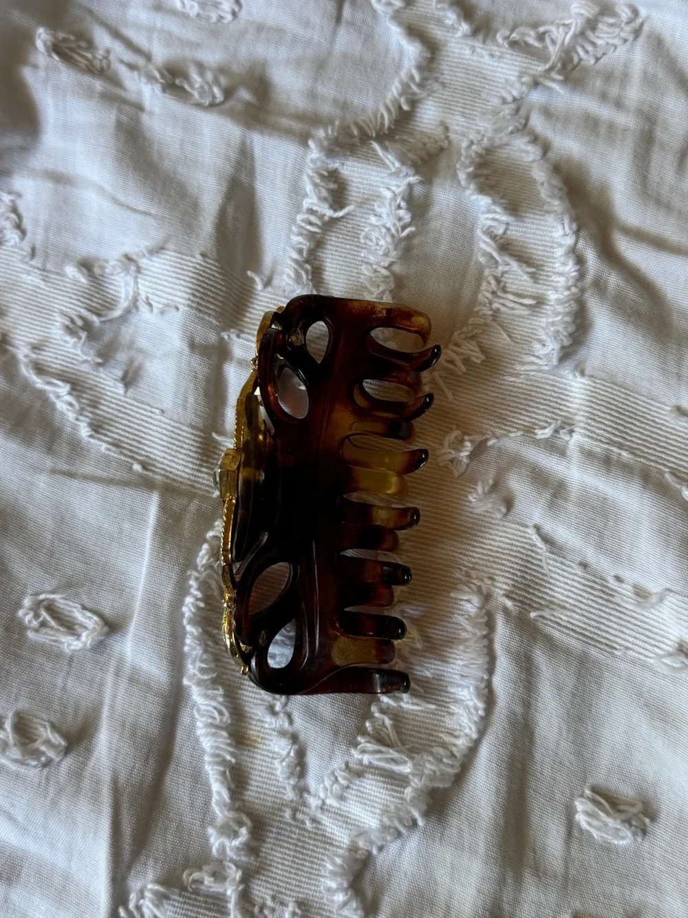 Set of 3 Decorative Vintage Hair Claw Clips- Gold toned